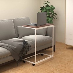 Sonata H Помощна маса с колелца бяла 55x35x70 см инженерно дърво - Măsuțe de living