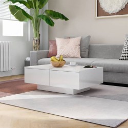 Sonata H Маса за кафе, бял гланц, 90x60x31 см, инженерно дърво - Măsuțe de living