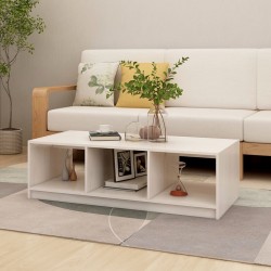 Sonata H Маса за кафе, бяла, 110x50x34 см, борово дърво масив - Măsuțe de living