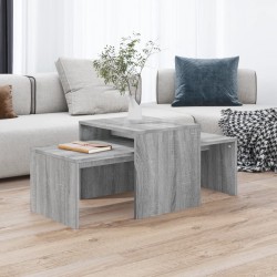 Sonata H Комплект маси за кафе сив сонома 100x48x40 см инженерно дърво - Măsuțe de living