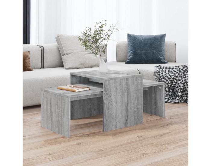 Sonata H Комплект маси за кафе сив сонома 100x48x40 см инженерно дърво