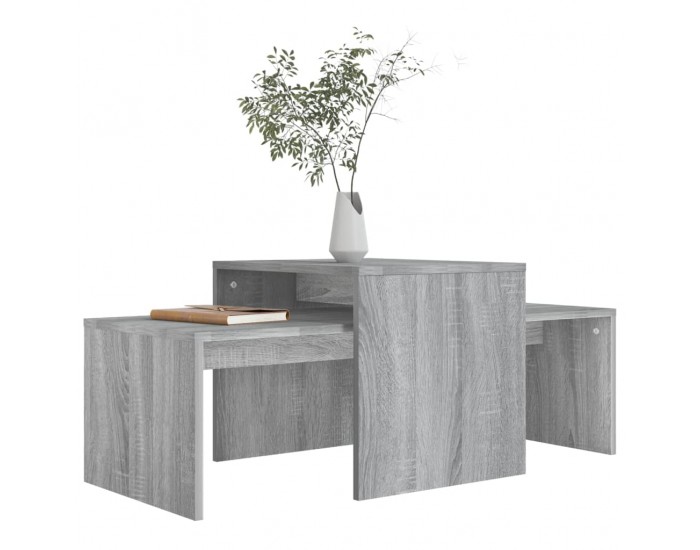Sonata H Комплект маси за кафе сив сонома 100x48x40 см инженерно дърво