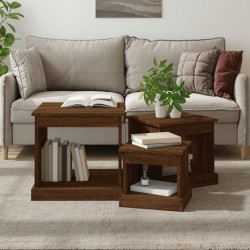 Sonata H Кафе маси, 3 бр, кафяв дъб, инженерно дърво - Măsuțe de living