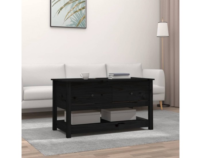 Sonata H Кафе маса, черна, 102x49x55 см, борово дърво масив
