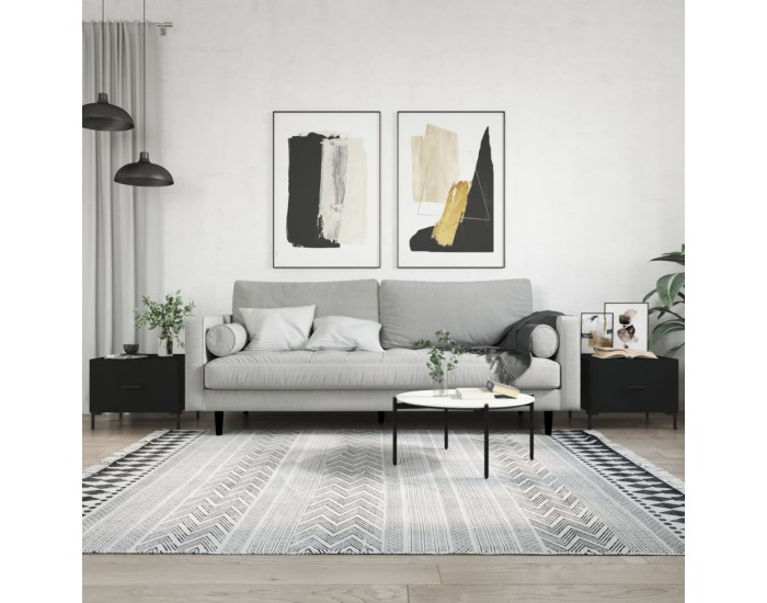 Sonata H Кафе маси, 2 бр, черни, 50x50x40 см, инженерно дърво