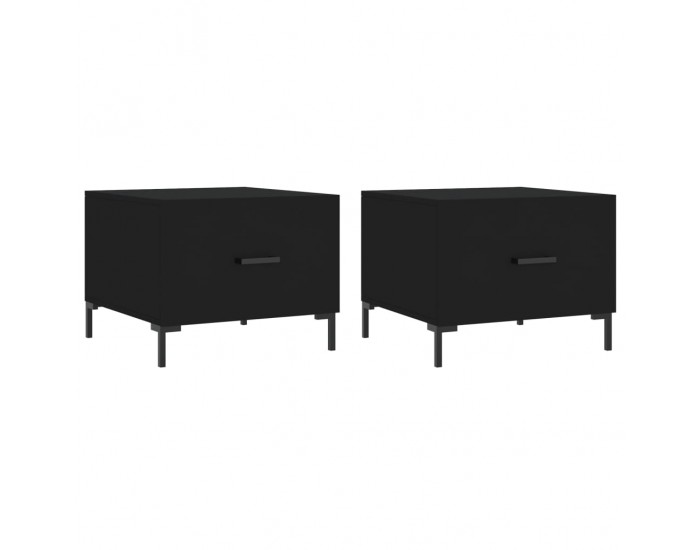 Sonata H Кафе маси, 2 бр, черни, 50x50x40 см, инженерно дърво