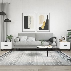 Sonata H Кафе маси, 2 бр, Бял гланц, 50x50x40 см, инженерно дърво - Măsuțe de living