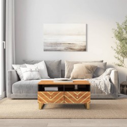 Sonata H Кафе маса, кафяво и черно, 80x54x40 см, мангово дърво масив - Măsuțe de living