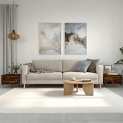 Sonata H Холни маси, 2 бр, опушен дъб, 50x46x35 см, инженерно дърво - Măsuțe de living