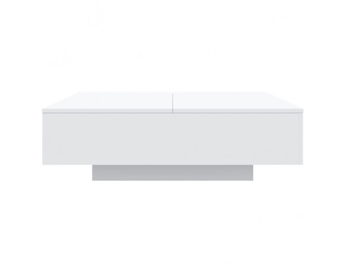 Sonata H Маса за кафе с LED осветление, бяла, 100x100x31 см