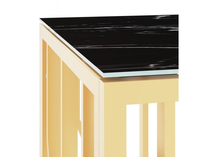 Sonata H Маса за кафе златиста 110x45x45 cм неръждаема стомана и стъкло
