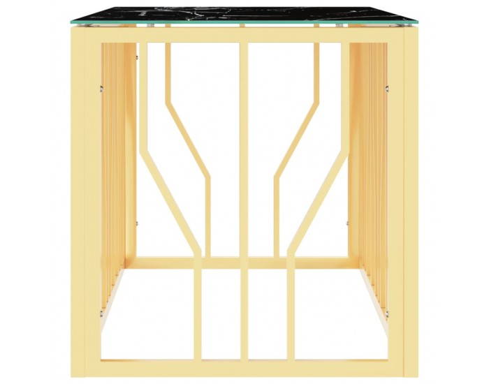 Sonata H Маса за кафе златиста 110x45x45 cм неръждаема стомана и стъкло
