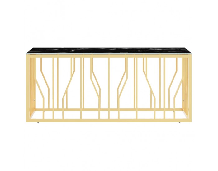 Sonata H Маса за кафе златиста 110x45x45 cм неръждаема стомана и стъкло