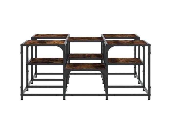 Sonata H Кафе маса, опушен дъб, 91x91x40 см, инженерно дърво