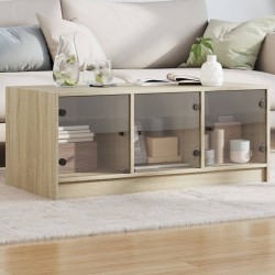 Sonata H Маса за кафе със стъклени врати, сонома дъб, 102x50x42 см - Măsuțe de living