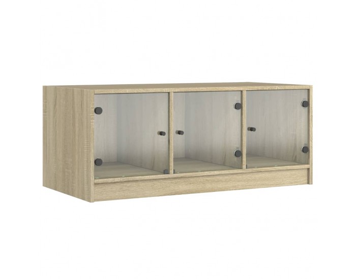 Sonata H Маса за кафе със стъклени врати, сонома дъб, 102x50x42 см