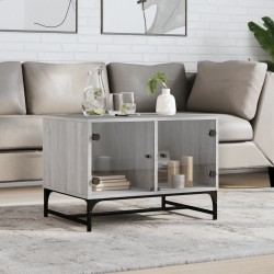 Sonata H Маса за кафе със стъклени врати, сив сонома, 68,5x50x50 см - Măsuțe de living