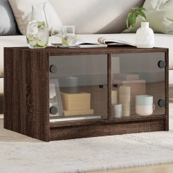 Sonata H Маса за кафе със стъклени врати, кафяв дъб, 68x50x42 см - Măsuțe de living