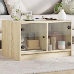 Sonata H Маса за кафе със стъклени врати, сонома дъб, 68x50x42 см - Măsuțe de living