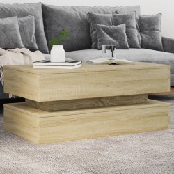 Sonata H Маса за кафе с LED осветление, сонома дъб, 90x50x40 см - Măsuțe de living