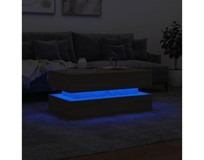 Sonata H Маса за кафе с LED осветление, сонома дъб, 90x50x40 см