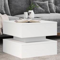 Sonata H Маса за кафе с LED осветление, бяла, 50x50x40 см - Măsuțe de living