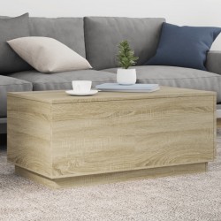 Sonata H Маса за кафе с LED осветление, сонома дъб, 90x50x40 см - Măsuțe de living