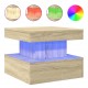 Sonata H Маса за кафе с LED осветление, сонома дъб, 50x50x40 см