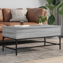 Sonata H Кафе маса, сив сонома, 100x50x45 см, инженерно дърво и метал - Măsuțe de living