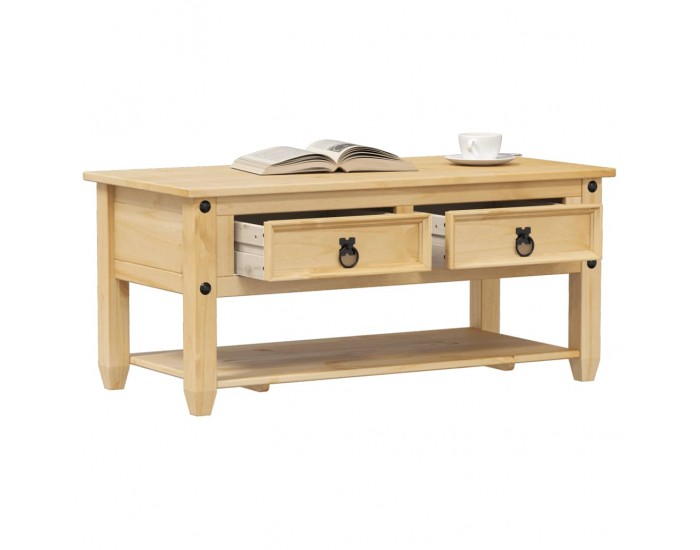 Sonata H Маса за кафе с чекмеджета Corona 100x48x45 см бор масив