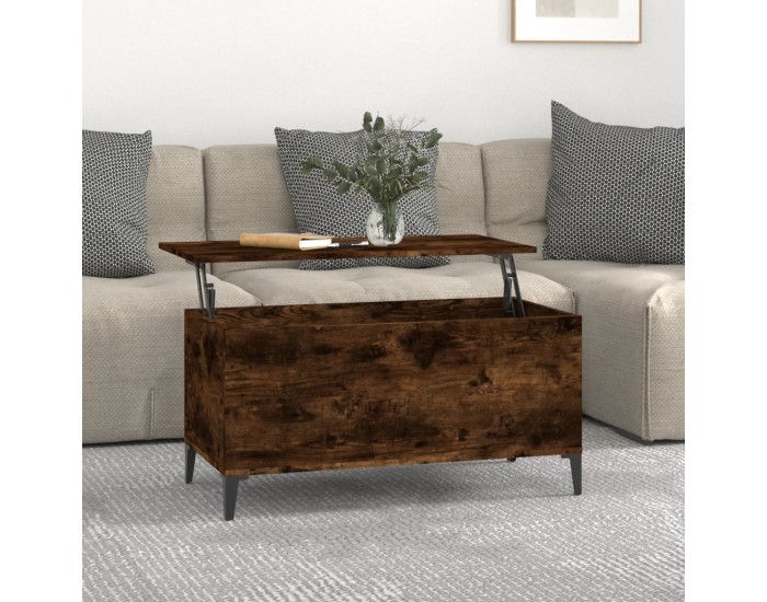Sonata H Кафе маса, опушен дъб, 90x44,5x45 см, инженерно дърво