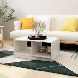 Sonata H Маса за кафе, бяла, 75x50x33,5 см, борово дърво масив - Măsuțe de living
