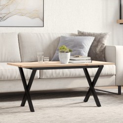 Sonata H Кафе маса X-образна рамка 100x50x45 см бор масив и чугун - Mese de dining