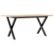 Sonata H Кафе маса X-образна рамка 100x50x45 см бор масив и чугун