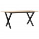 Sonata H Кафе маса X-образна рамка 100x50x45 см бор масив и чугун