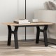 Sonata H Кафе маса Y-образна рамка 80x50x40 см бор масив и чугун
