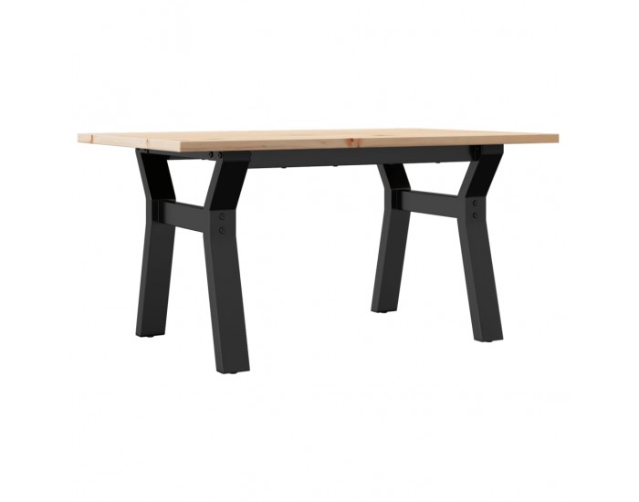 Sonata H Кафе маса Y-образна рамка 80x50x40 см бор масив и чугун