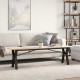 Sonata H Кафе маса Y-образна рамка 160x40x45 см бор масив и чугун