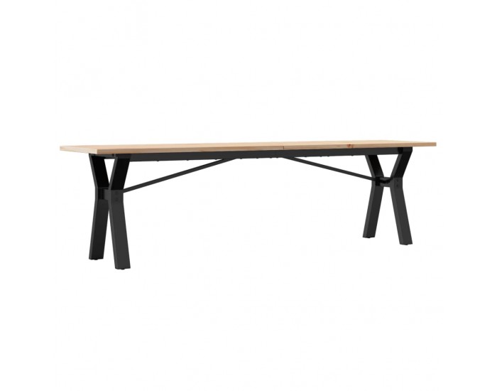 Sonata H Кафе маса Y-образна рамка 160x40x45 см бор масив и чугун