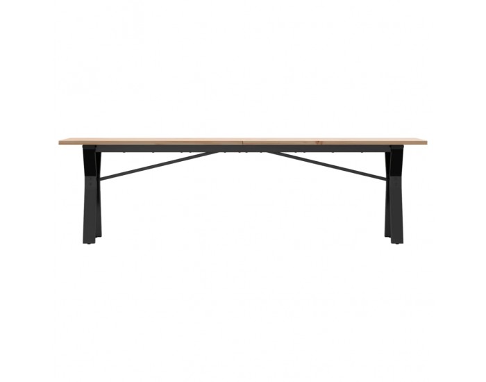 Sonata H Кафе маса Y-образна рамка 160x40x45 см бор масив и чугун