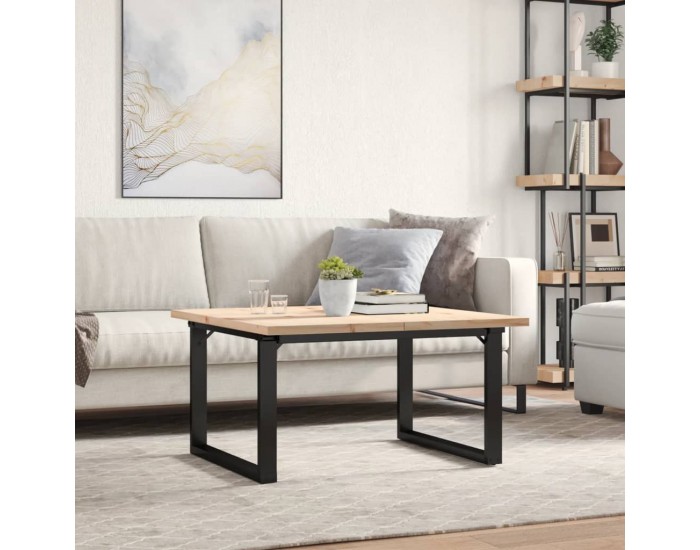 Sonata H Кафе маса О-образна рамка 90x90x45,5 см бор масив и чугун