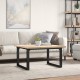 Sonata H Кафе маса О-образна рамка 90x90x45,5 см бор масив и чугун