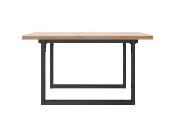 Sonata H Кафе маса О-образна рамка 90x90x45,5 см бор масив и чугун