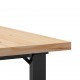 Sonata H Кафе маса О-образна рамка 90x90x45,5 см бор масив и чугун