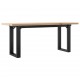 Sonata H Кафе маса О-образна рамка 110x40x45,5 см бор масив и чугун