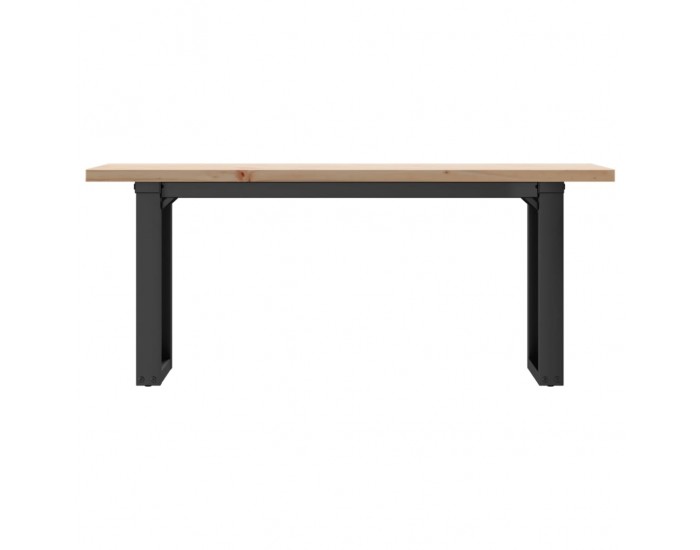 Sonata H Кафе маса О-образна рамка 110x40x45,5 см бор масив и чугун