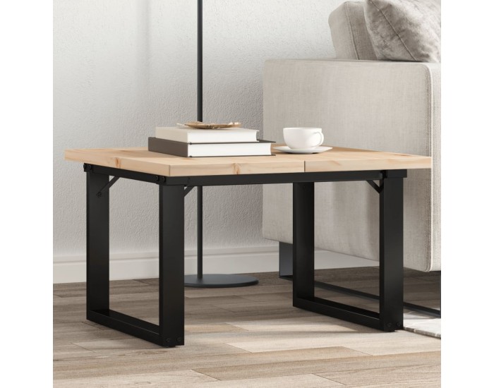 Sonata H Кафе маса О-образна рамка 70x70x40,5 см бор масив и чугун