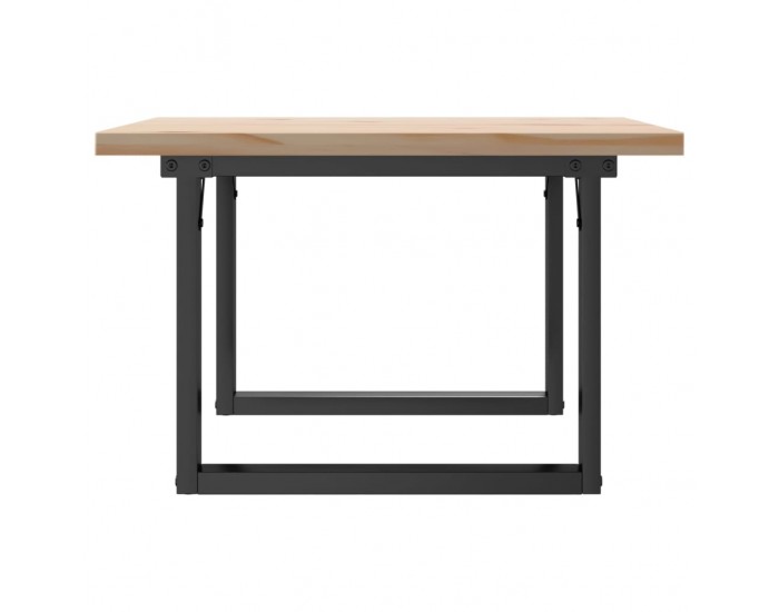 Sonata H Кафе маса О-образна рамка 70x70x40,5 см бор масив и чугун