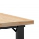 Sonata H Кафе маса О-образна рамка 70x70x40,5 см бор масив и чугун