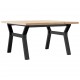Sonata H Кафе маса Y-образна рамка 80x80x45,5 см бор масив и чугун
